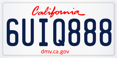 CA license plate 6UIQ888