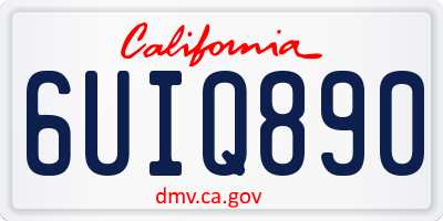 CA license plate 6UIQ890
