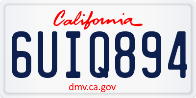 CA license plate 6UIQ894