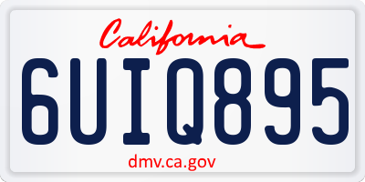 CA license plate 6UIQ895