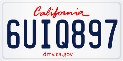 CA license plate 6UIQ897