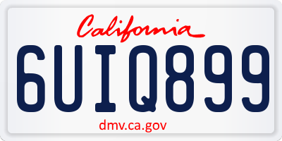 CA license plate 6UIQ899