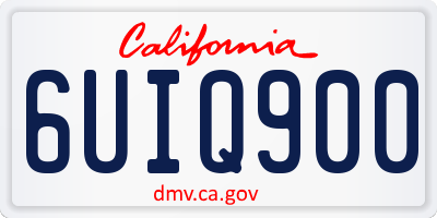 CA license plate 6UIQ900