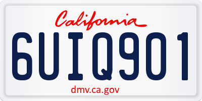 CA license plate 6UIQ901