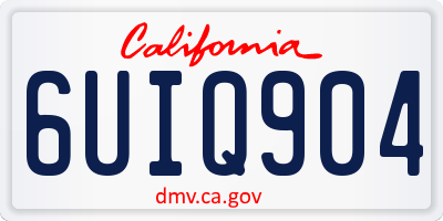 CA license plate 6UIQ904