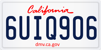 CA license plate 6UIQ906