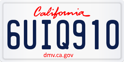 CA license plate 6UIQ910