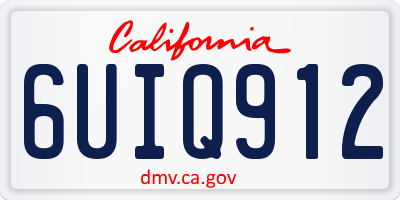 CA license plate 6UIQ912
