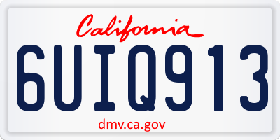 CA license plate 6UIQ913