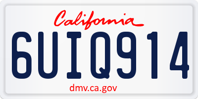 CA license plate 6UIQ914