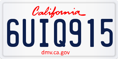 CA license plate 6UIQ915