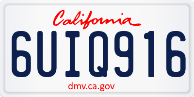 CA license plate 6UIQ916