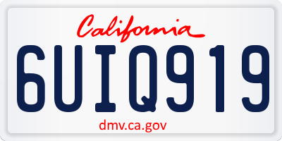 CA license plate 6UIQ919