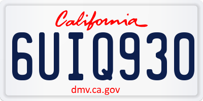 CA license plate 6UIQ930