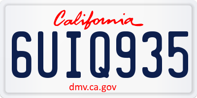 CA license plate 6UIQ935