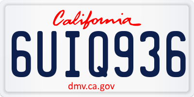 CA license plate 6UIQ936