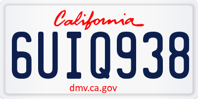 CA license plate 6UIQ938