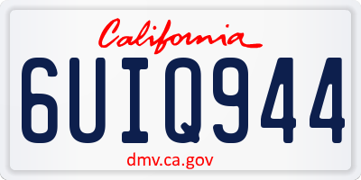 CA license plate 6UIQ944