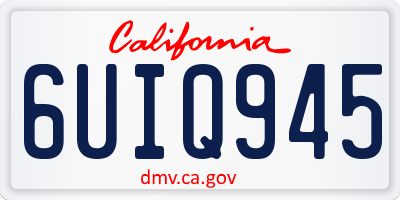 CA license plate 6UIQ945