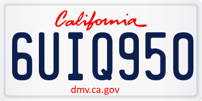 CA license plate 6UIQ950