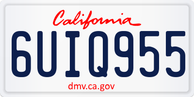 CA license plate 6UIQ955