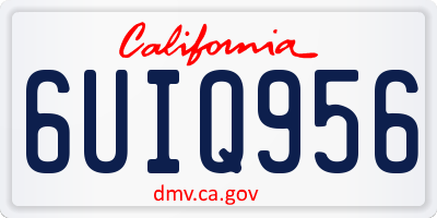 CA license plate 6UIQ956