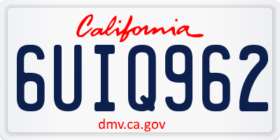 CA license plate 6UIQ962