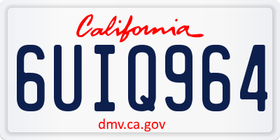 CA license plate 6UIQ964