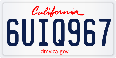 CA license plate 6UIQ967