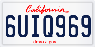 CA license plate 6UIQ969