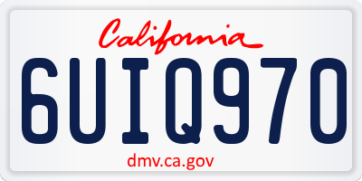 CA license plate 6UIQ970