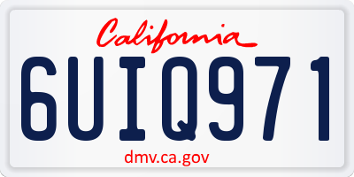 CA license plate 6UIQ971