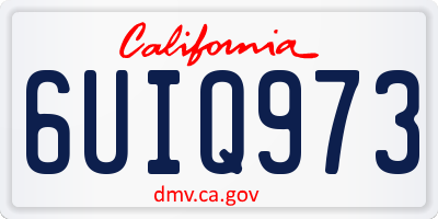 CA license plate 6UIQ973