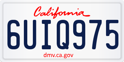 CA license plate 6UIQ975