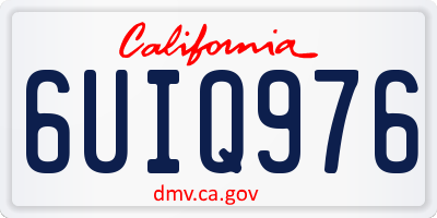 CA license plate 6UIQ976