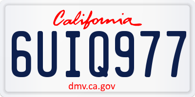 CA license plate 6UIQ977