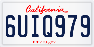 CA license plate 6UIQ979