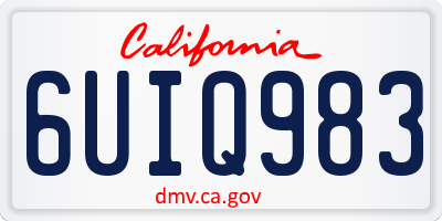 CA license plate 6UIQ983
