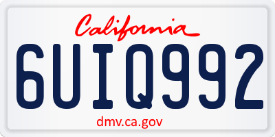 CA license plate 6UIQ992