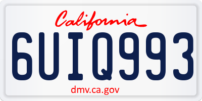 CA license plate 6UIQ993