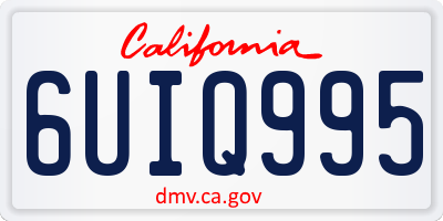 CA license plate 6UIQ995