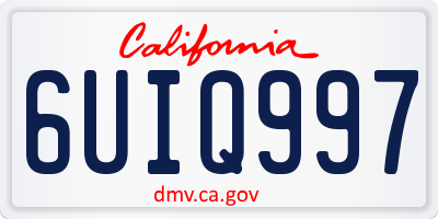CA license plate 6UIQ997