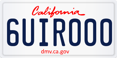 CA license plate 6UIR000