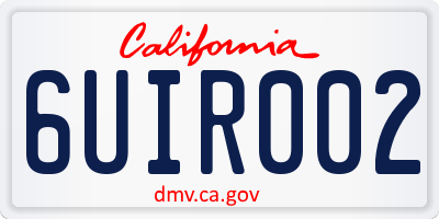 CA license plate 6UIR002