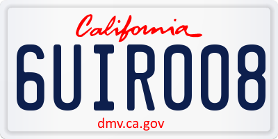 CA license plate 6UIR008