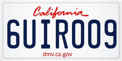 CA license plate 6UIR009