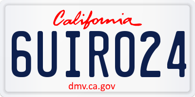 CA license plate 6UIR024