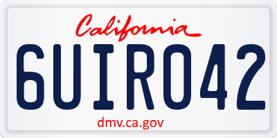 CA license plate 6UIR042