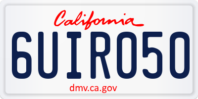 CA license plate 6UIR050