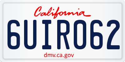 CA license plate 6UIR062